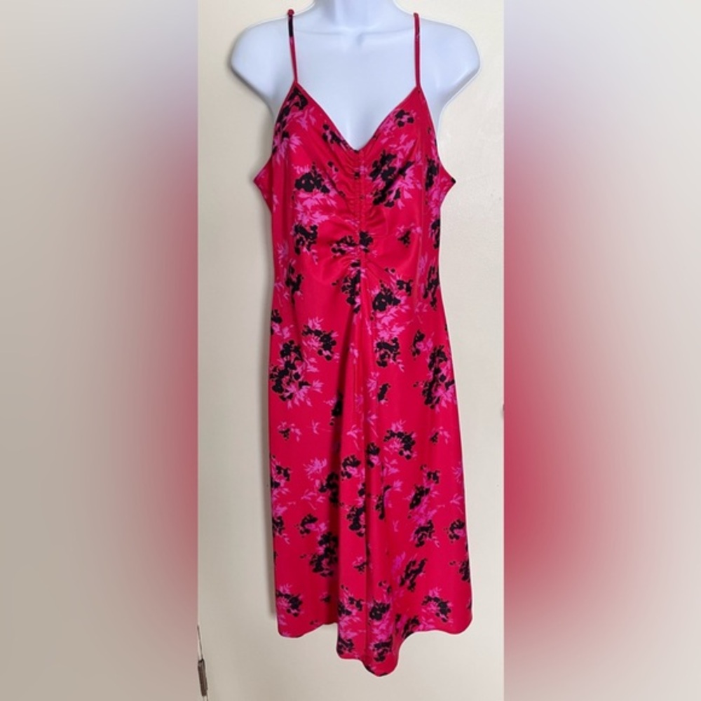 Romantic Floral Pink Silky Slip 90's style Dress size Small - A New Day